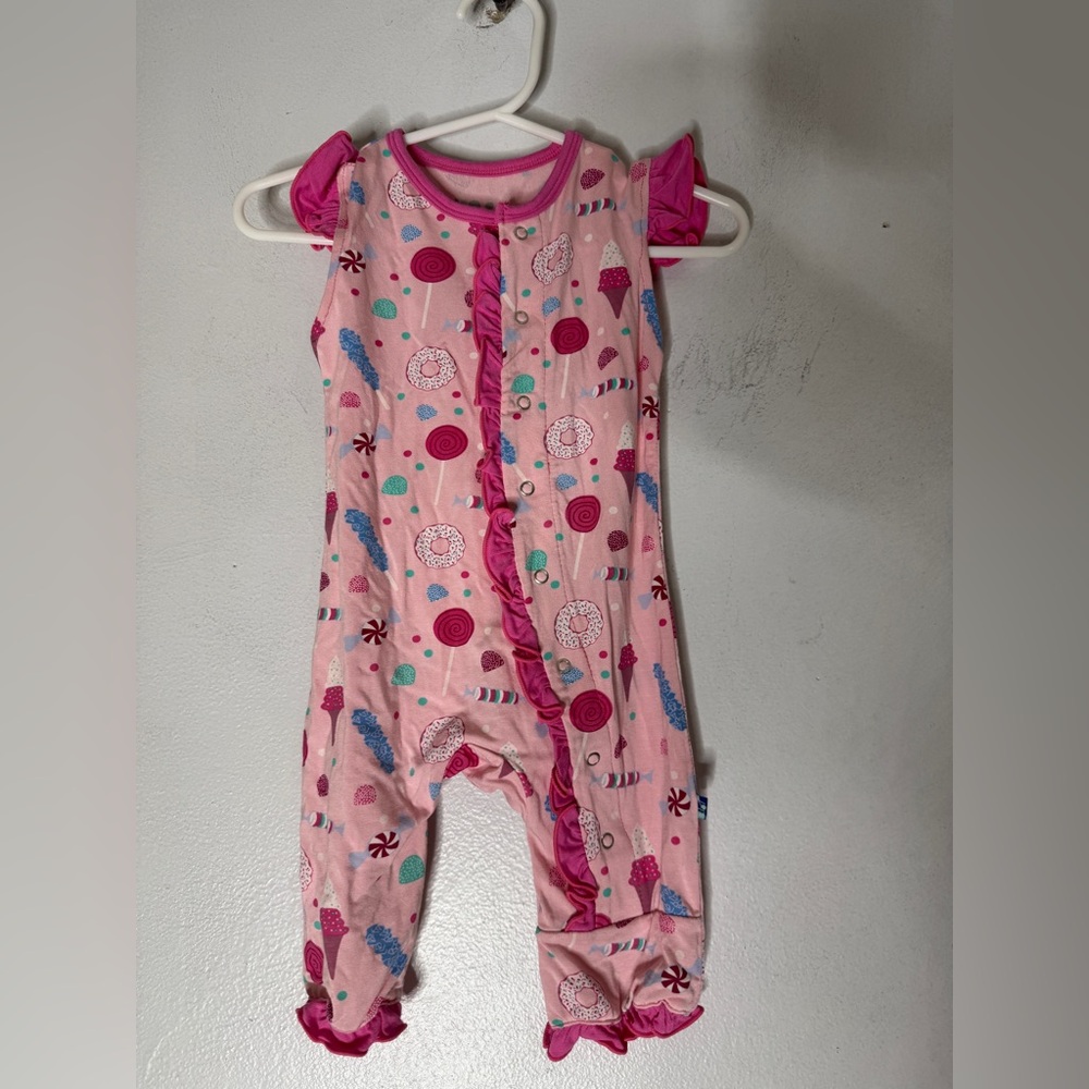 kickee pants Tank Romper I’m Cake Pop Tea Party Pink 3-6 Months‎